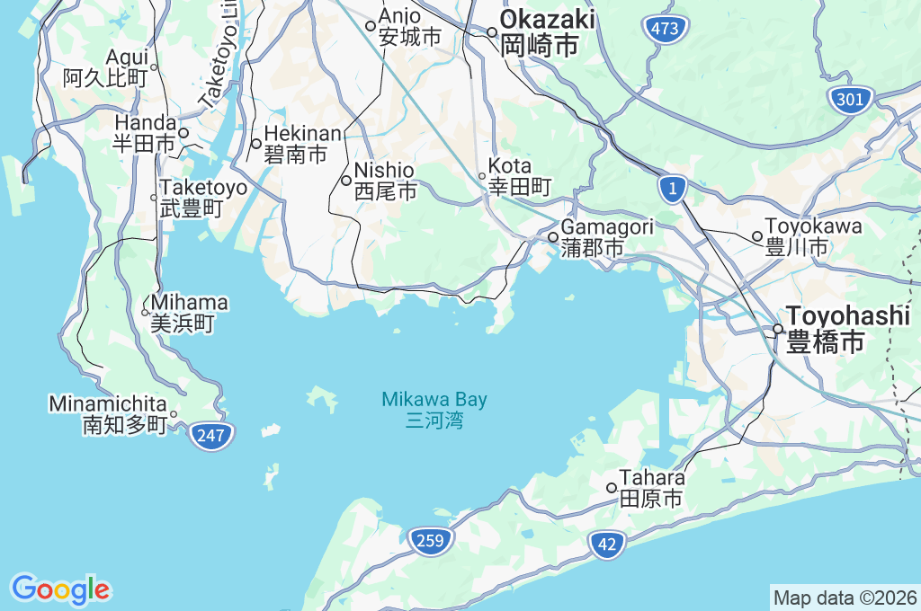 Higashihazu Coast Area Map
