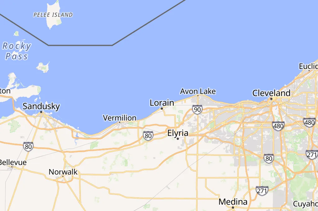 Lorain Harbor Lighthouse Area Map