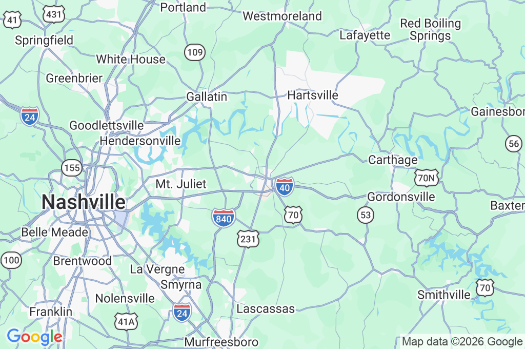 Lebanon Area Map
