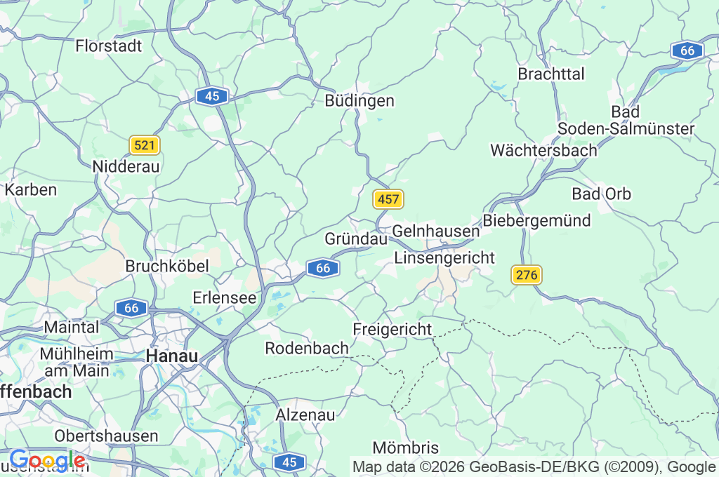 Gründau Area Map