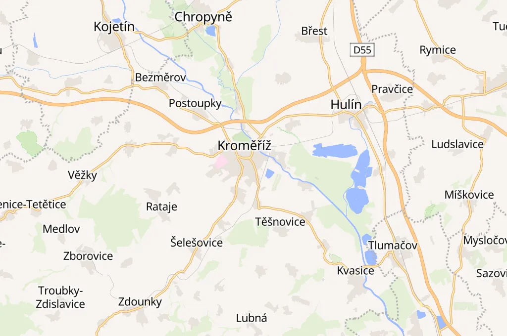Kroměříž Area Map Kroměříž Area Map