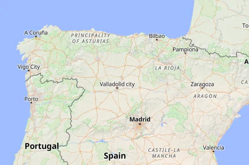 Map of Castile and León