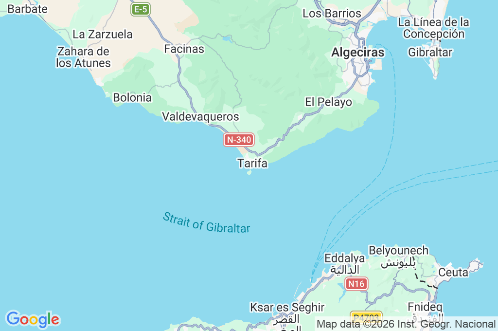 Playa de Los Lances Area Map