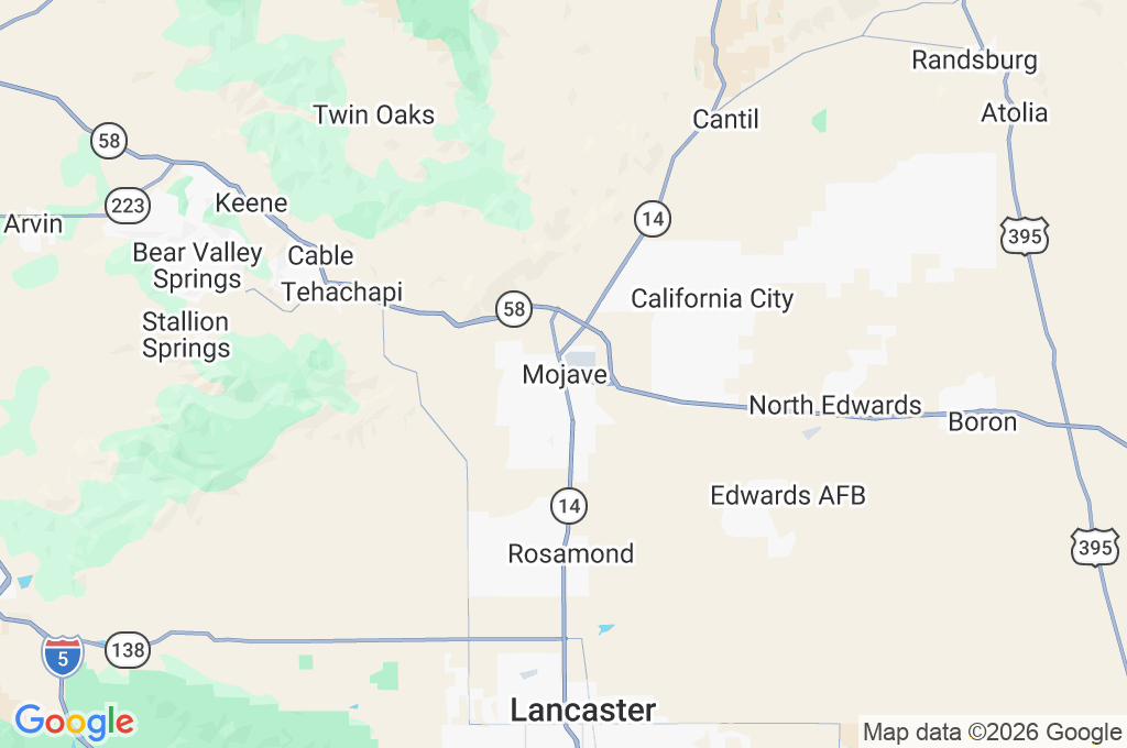 Mojave Area Map