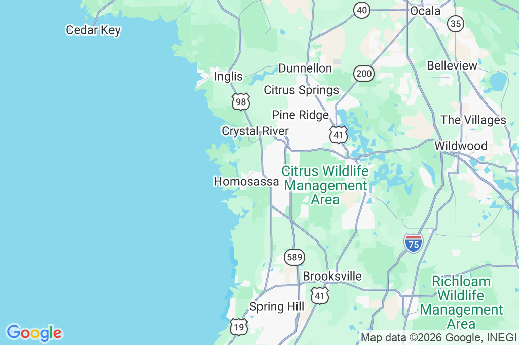 Homosassa Springs Area Map