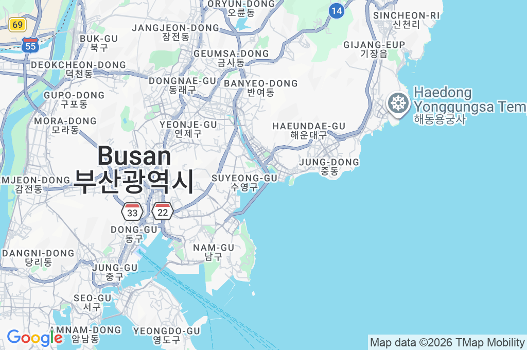 Gwangan Bridge Area Map Gwangan Bridge Area Map