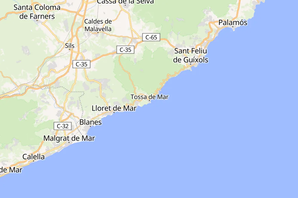 Tossa de Mar Area Map