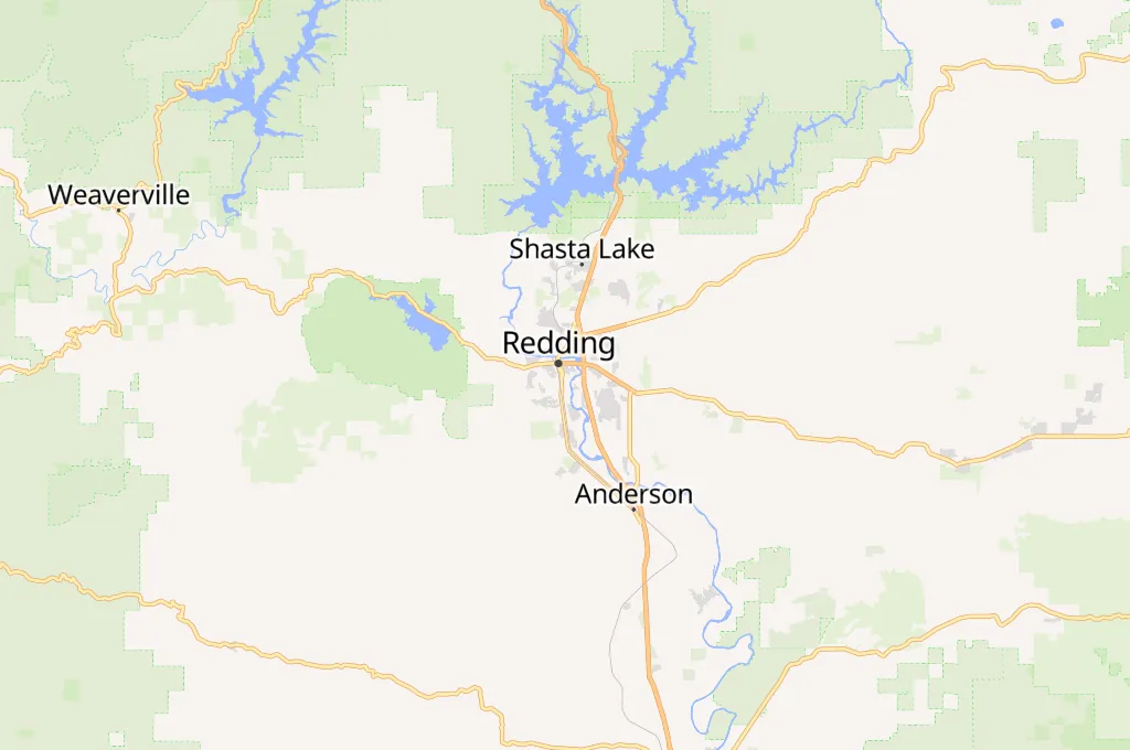 Redding Area Map Redding Area Map