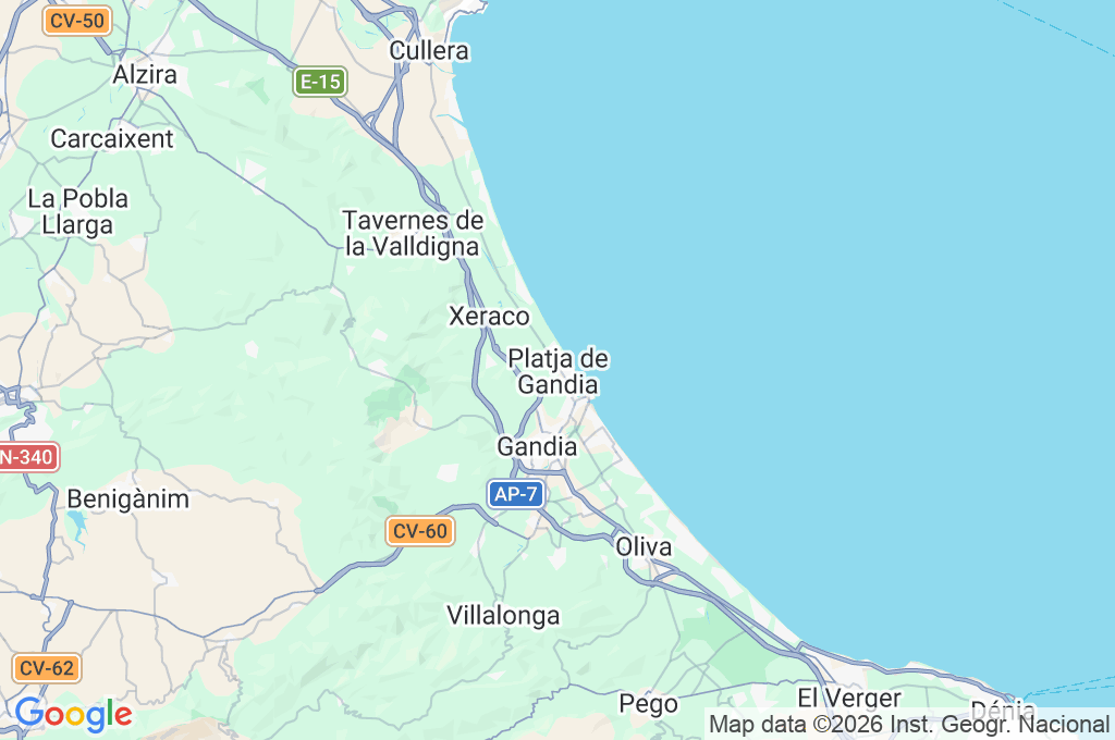 Gandia Beach Area Map Gandia Beach Area Map
