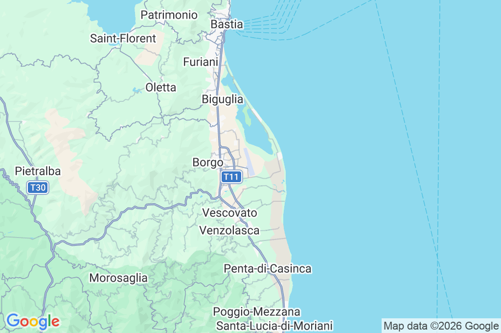 Bastia-Poretta Airport Area Map