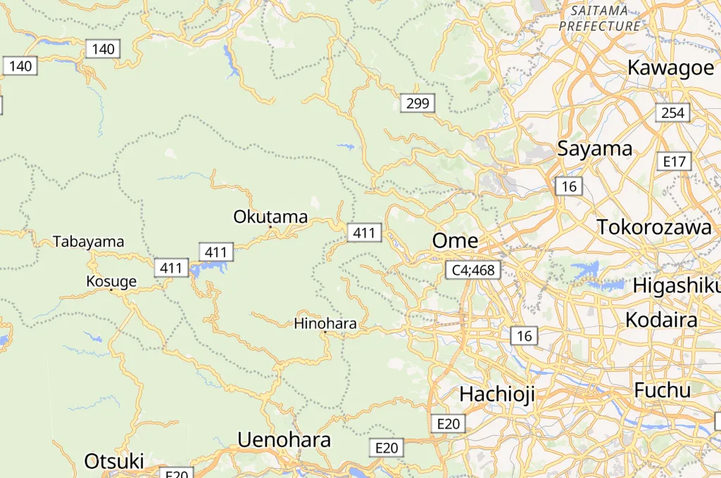 Mitake Gorge Area Map Mitake Gorge Area Map