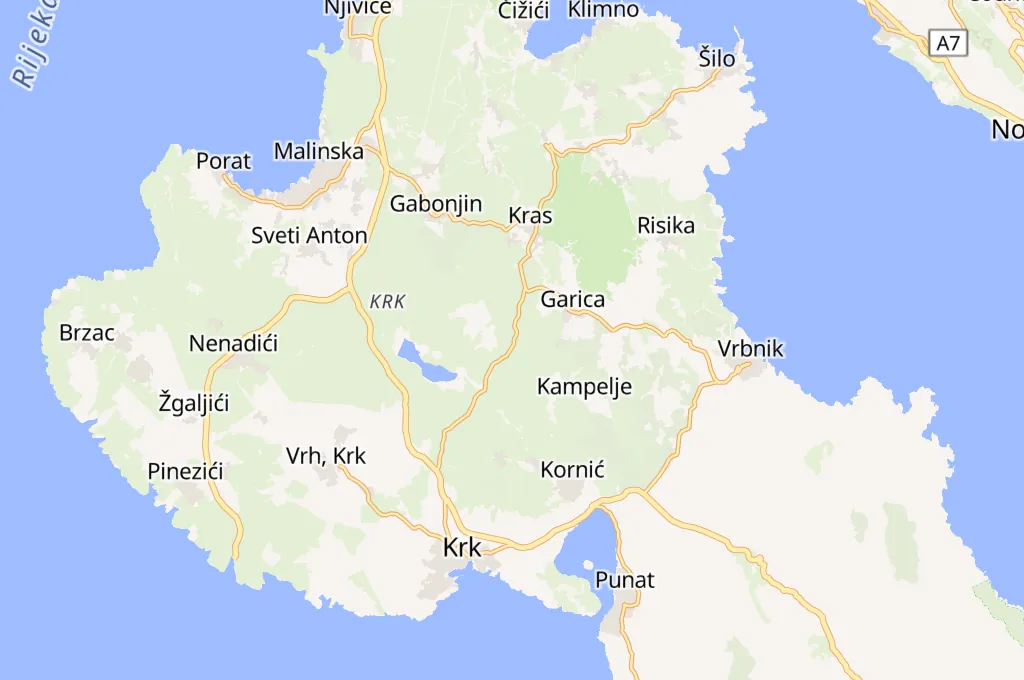 Stup, Krk Area Map