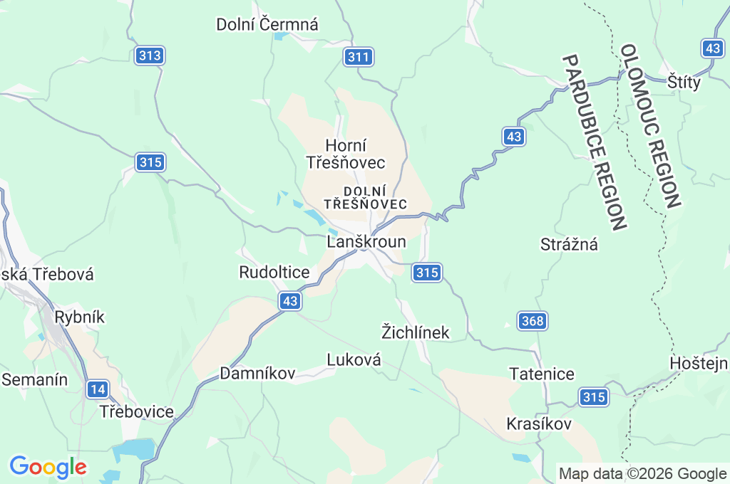 Lanškroun Area Map