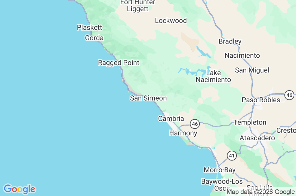 San Simeon Area Map San Simeon Area Map
