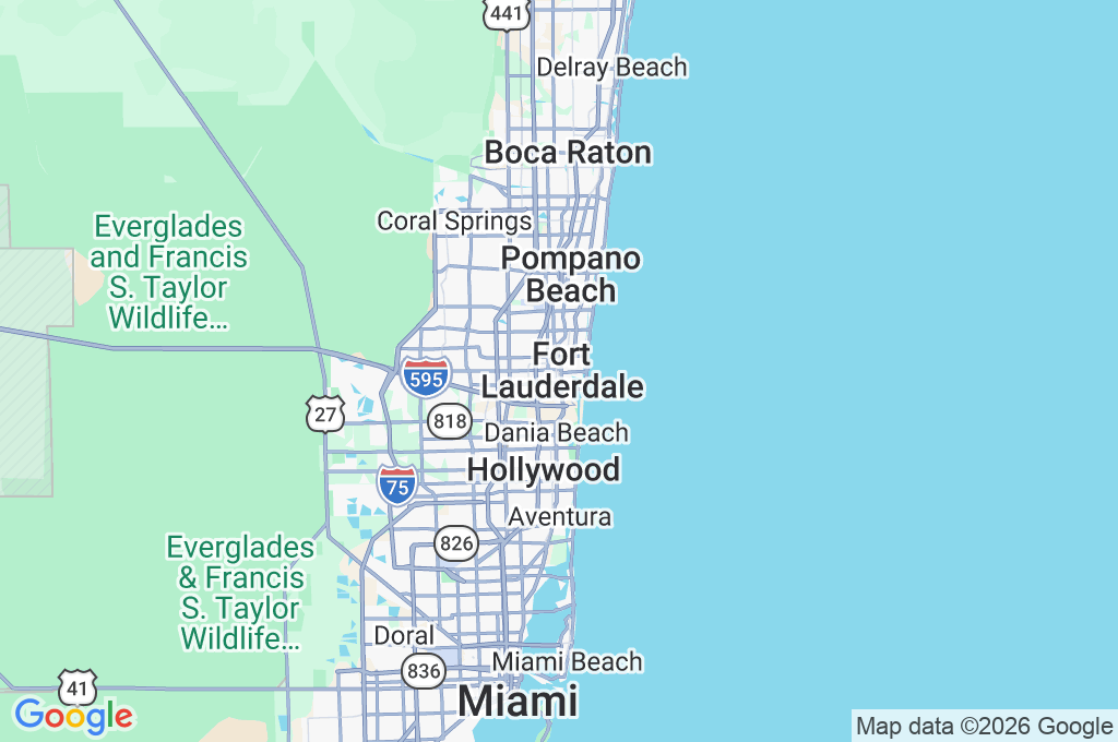Fort Lauderdale Area Map Fort Lauderdale Area Map