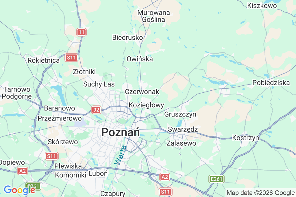 Koziegłowy Area Map Koziegłowy Area Map