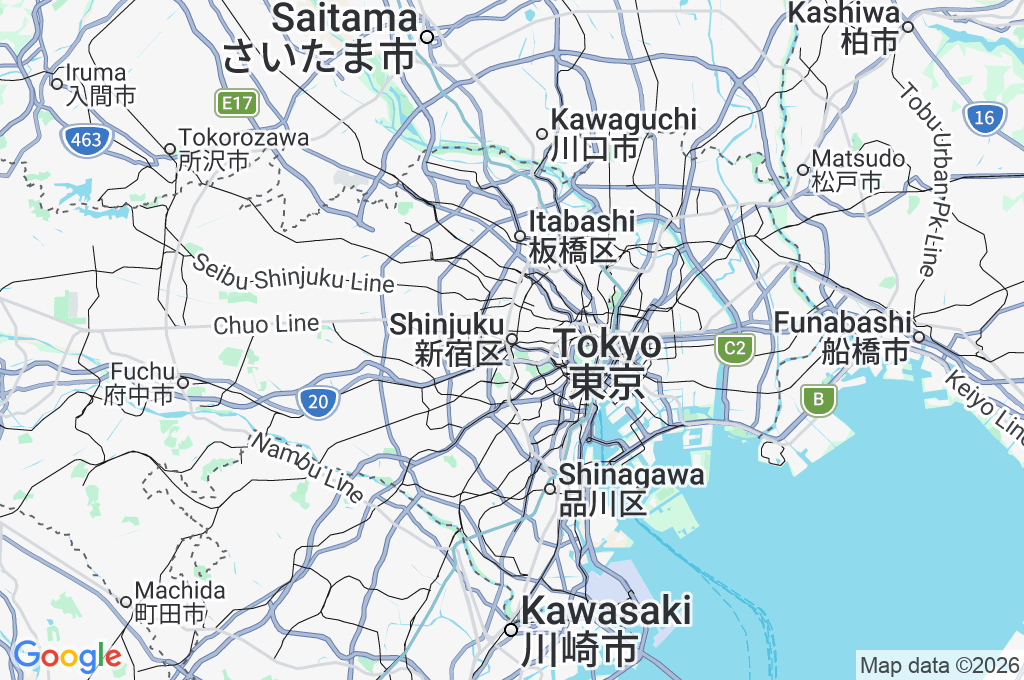 Shinjuku 5-chome Intersection Area Map