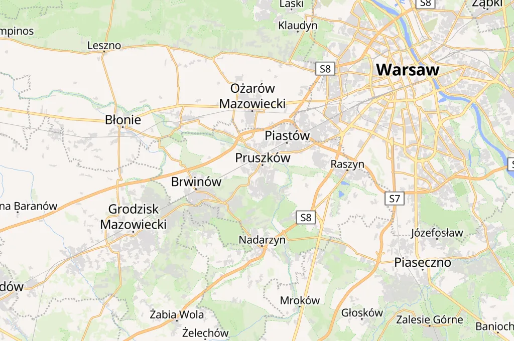 Pruszków Area Map