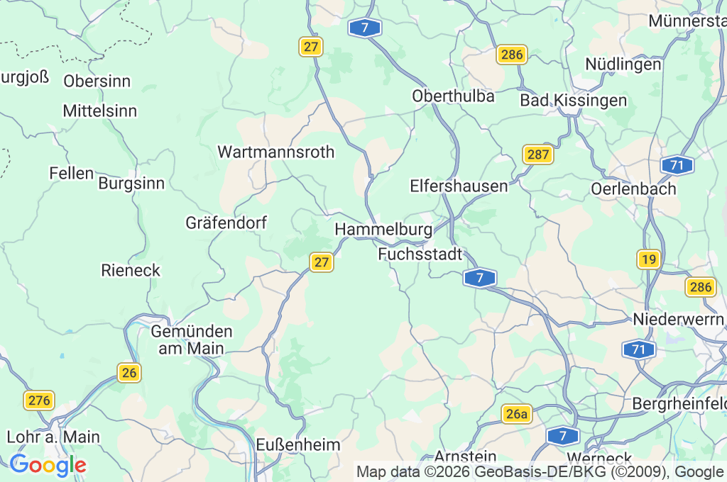 Hammelburg Area Map
