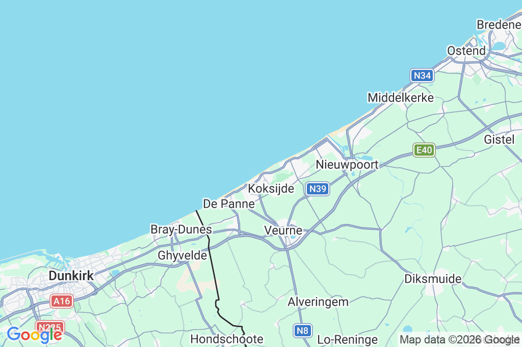 Koksijde-Bad Area Map Koksijde-Bad Area Map