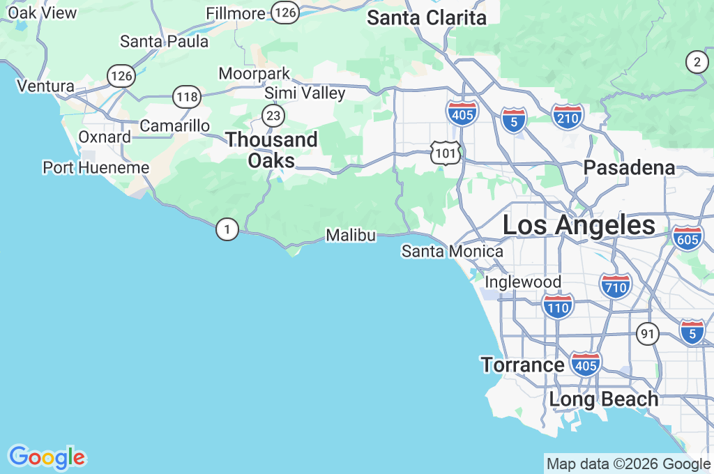 Malibu Beach Area Map Malibu Beach Area Map