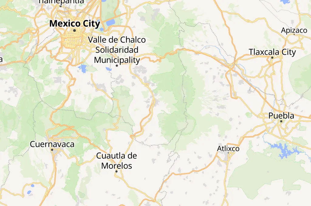 Amecameca Area Map
