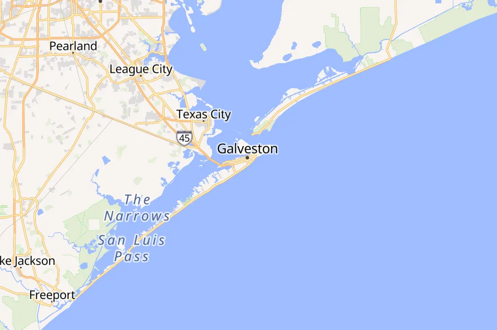 Galveston Area Map