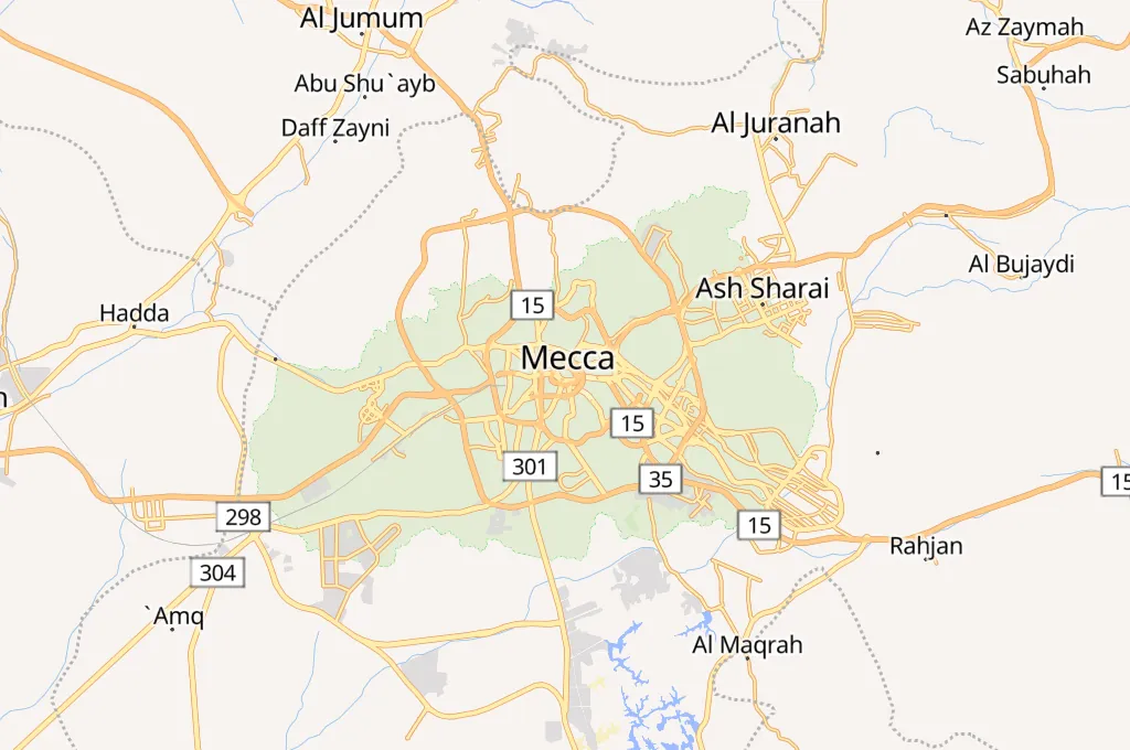 Mecca Area Map Mecca Area Map