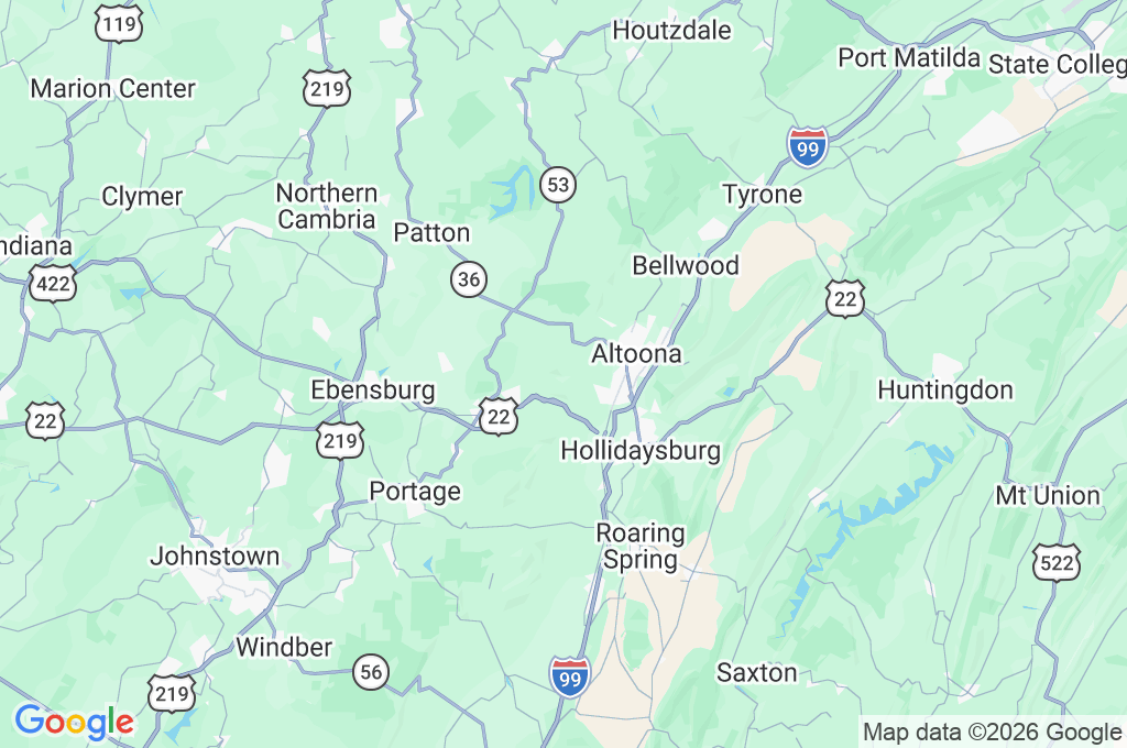 Horseshoe Curve Area Map