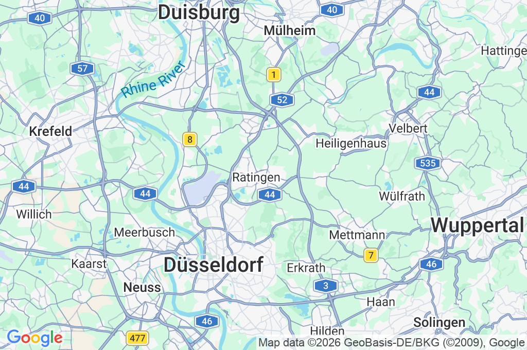 Ratingen Area Map