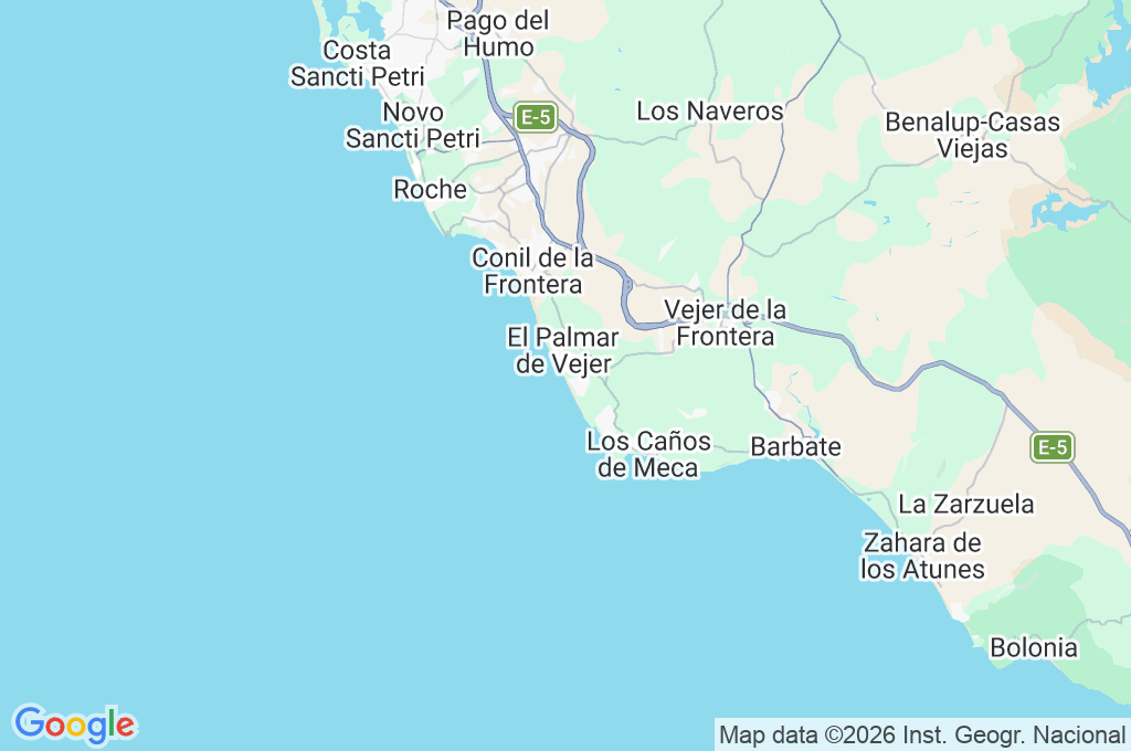 El Palmar Beach Area Map El Palmar Beach Area Map