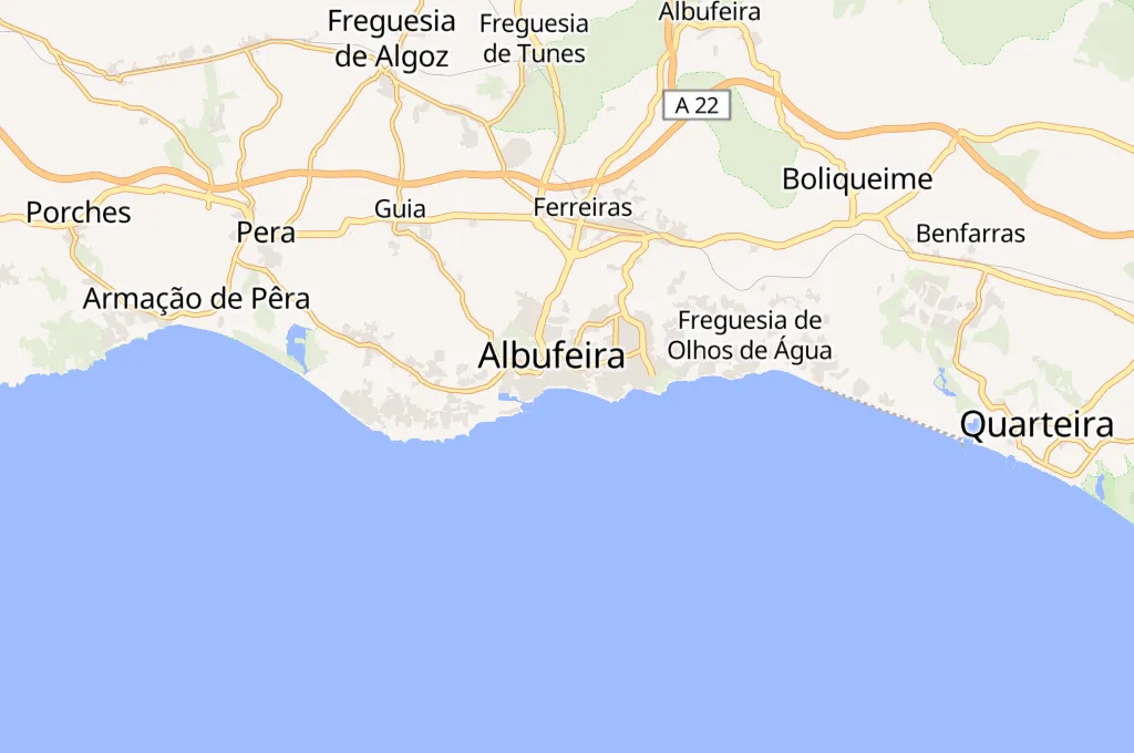 Albufeira Area Map
