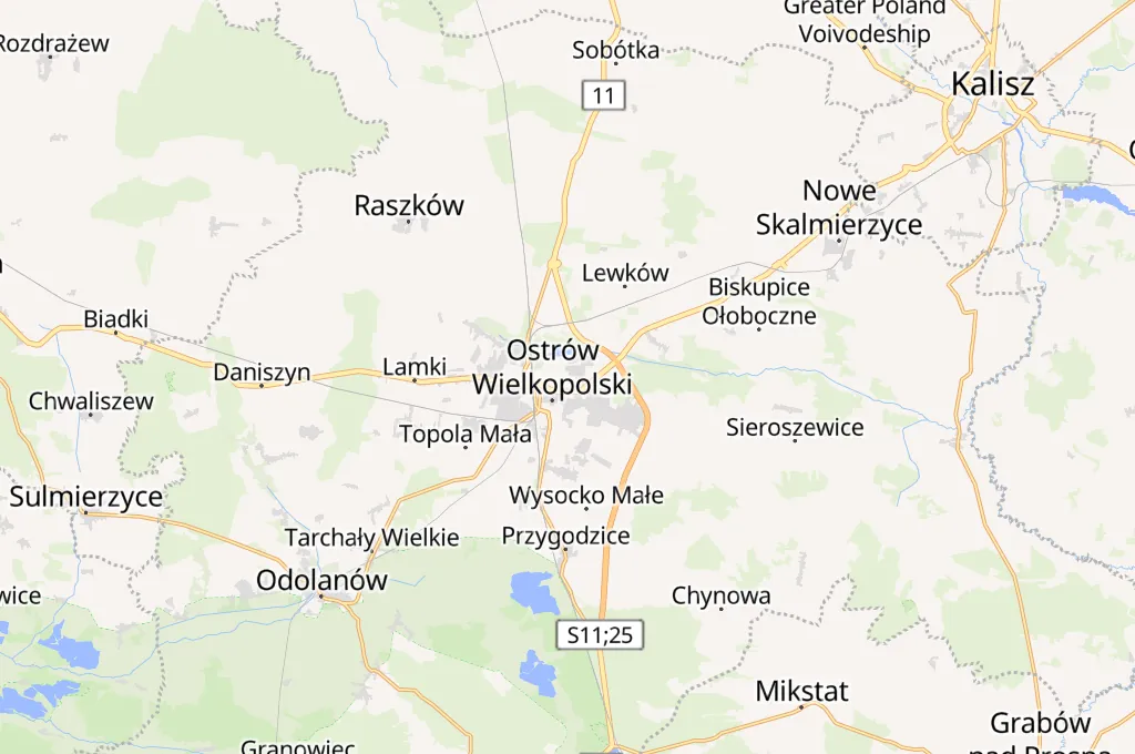 Ostrรณw Wielkopolski Area Map Ostrรณw Wielkopolski Area Map