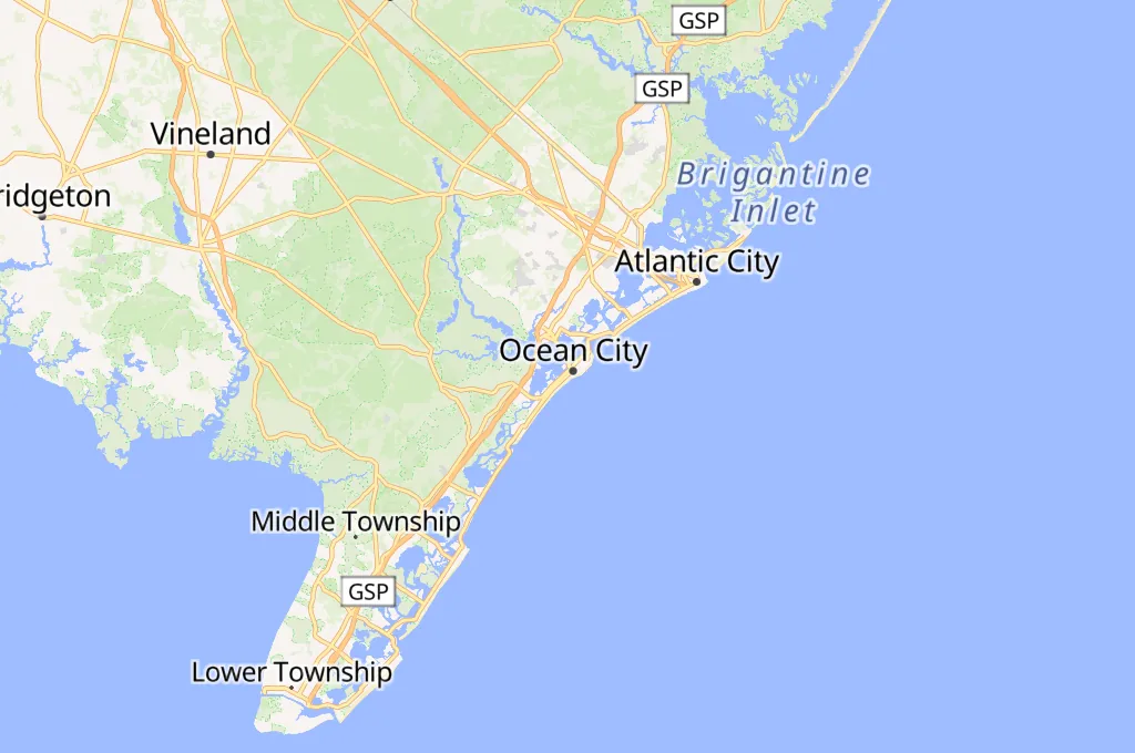 Ocean City Fishing Club Pier Area Map