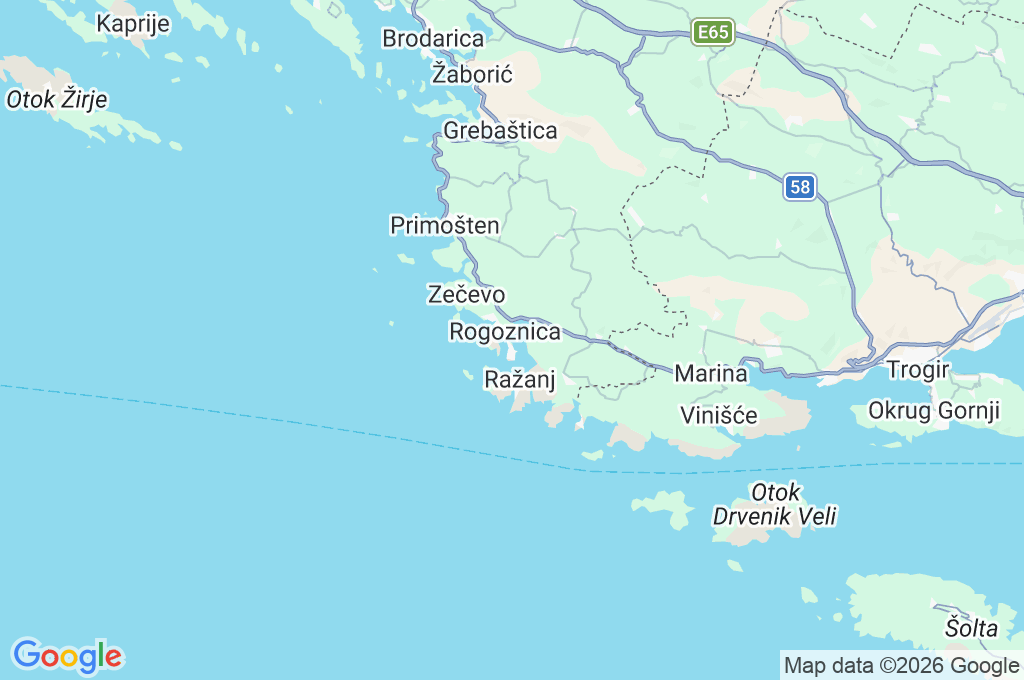 Rogoznica Area Map
