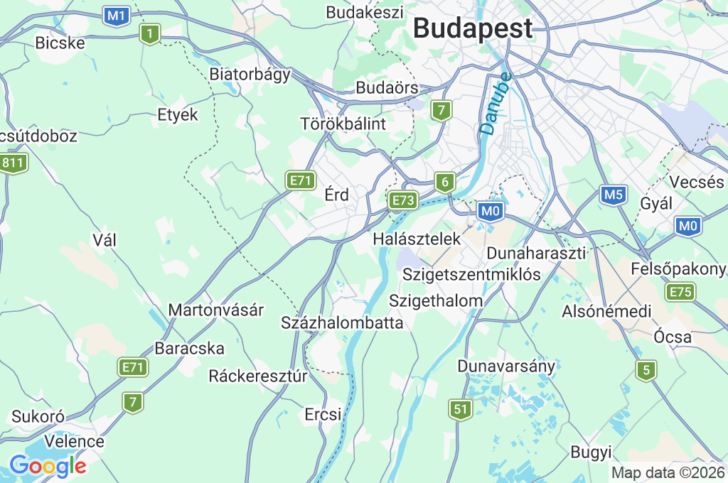 Érd-Ófalu Area Map Érd-Ófalu Area Map