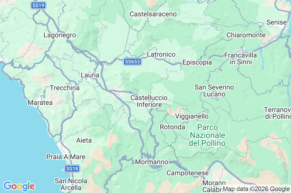 Castelluccio Superiore Area Map