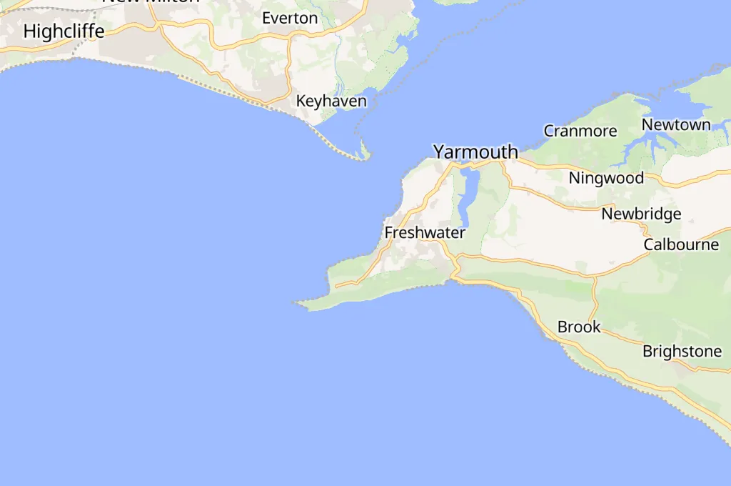 Totland Bay Area Map