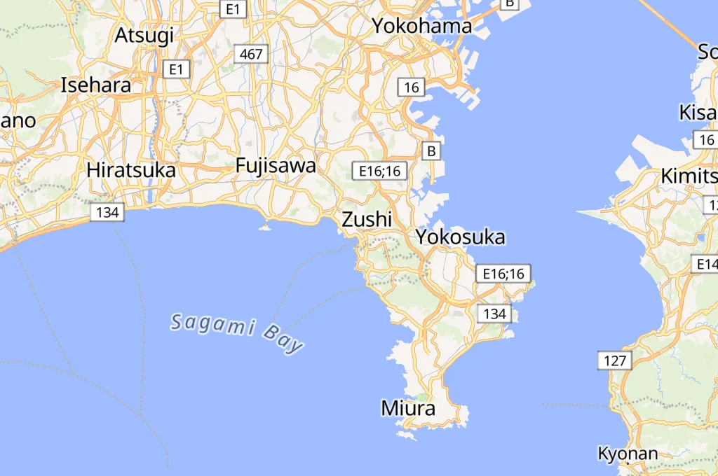Zushi Beach Area Map