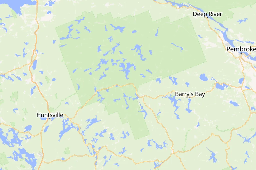 Algonquin Provincial Park Area Map