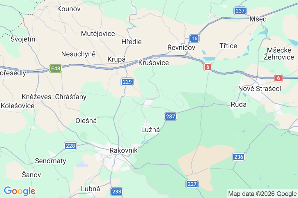 Lužná u Rakovníka Area Map Lužná u Rakovníka Area Map