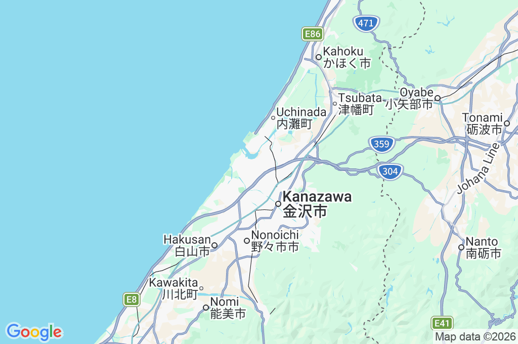 Ishikawa Prefectural Office Area Map