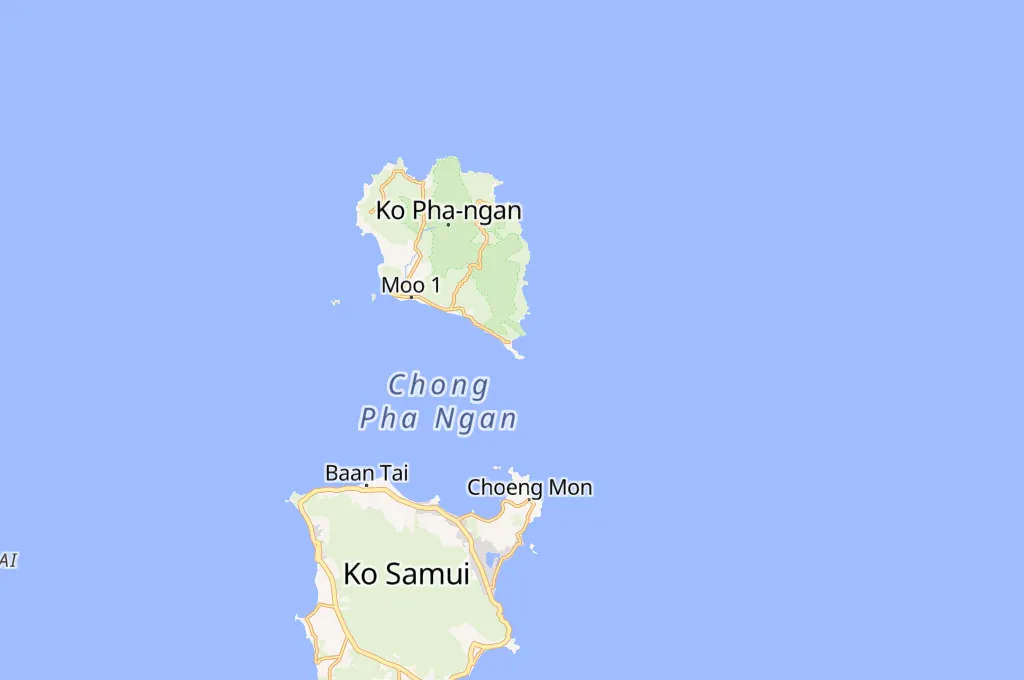 Haad Rin Beach Area Map