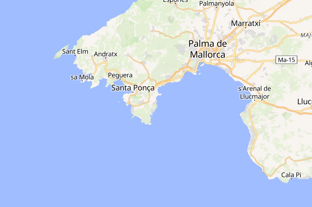 Cala Vinyes Area Map Cala Vinyes Area Map