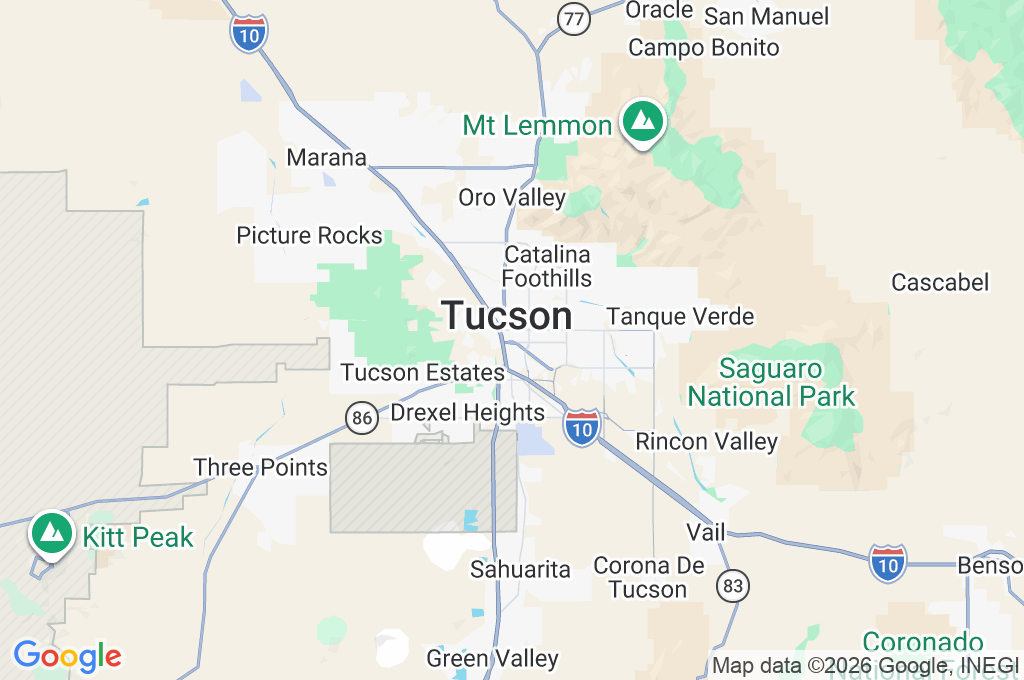 Tucson Area Map Tucson Area Map