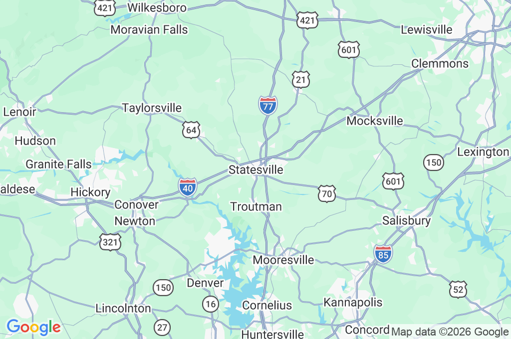 Statesville Area Map Statesville Area Map