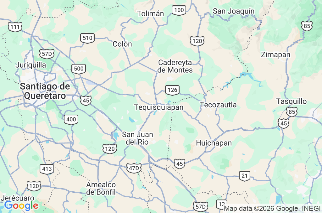 Tequisquiapan Area Map Tequisquiapan Area Map