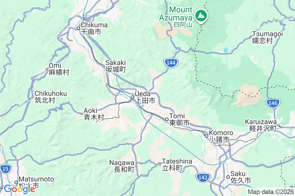 Ueda Area Map Ueda Area Map