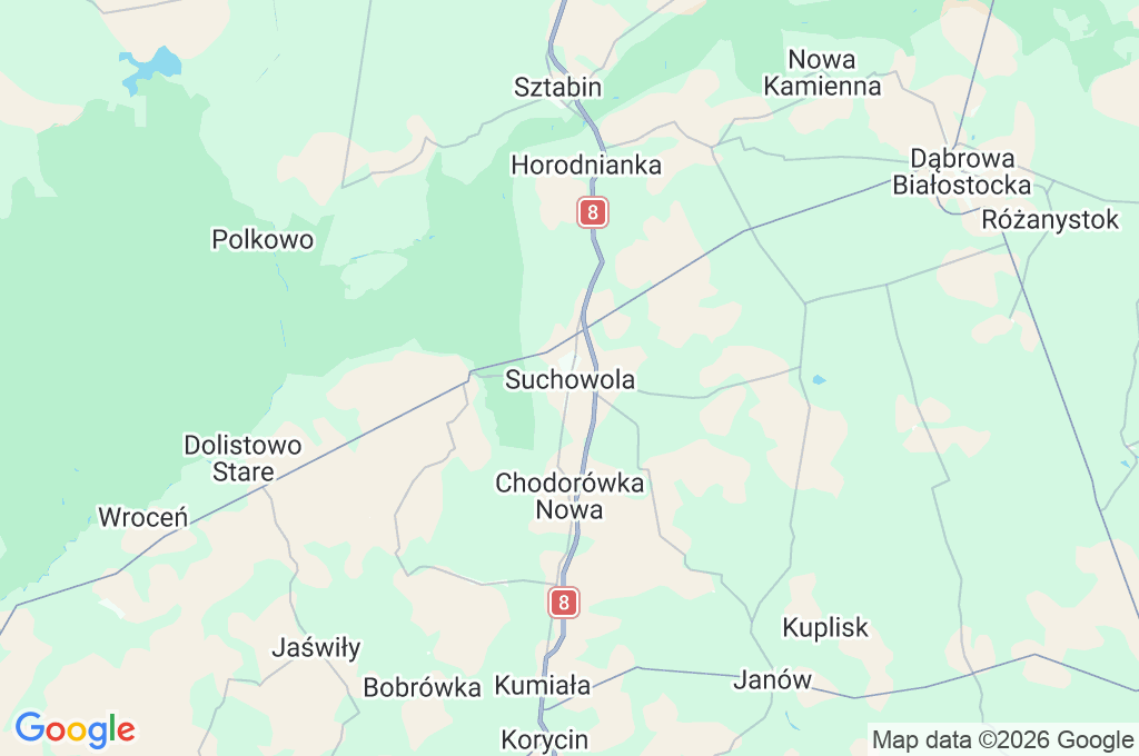 Suchowola Area Map Suchowola Area Map