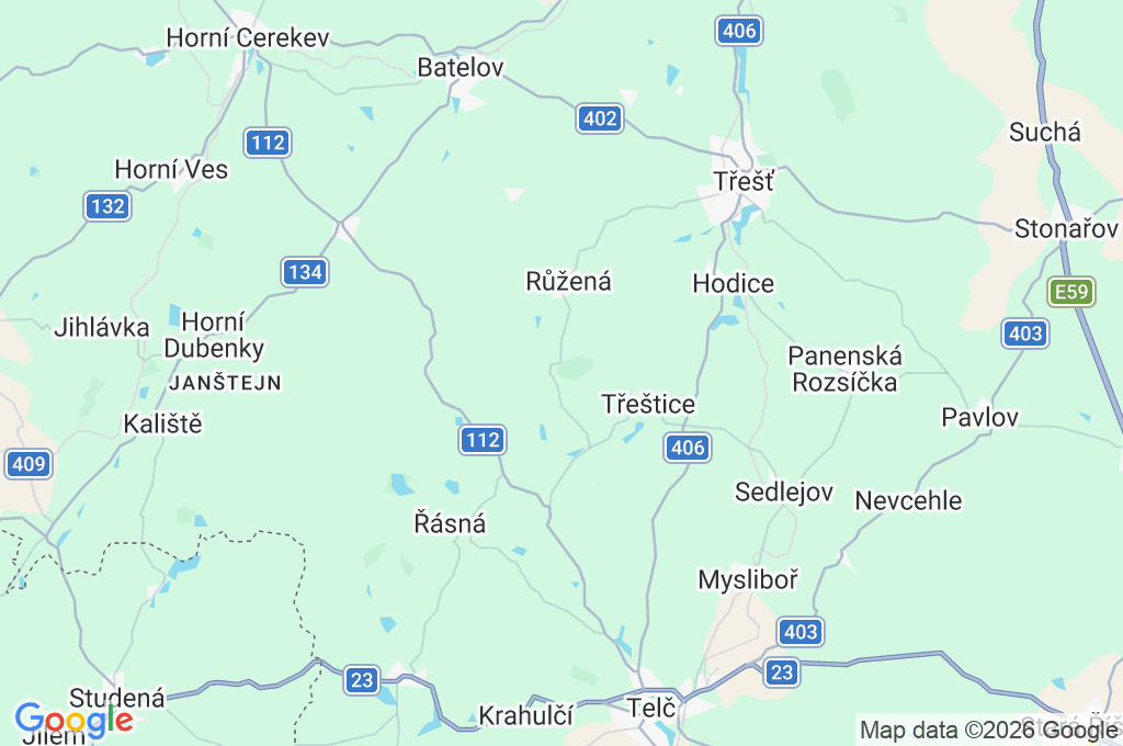 Roštejn Area Map